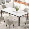 Coucheta 71/79" Industrial Dining Table for 6-8 - Rustic Wood & Metal Frame, Multi-Use, Scratch-Resistant - 2 of 4