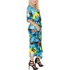 LA LEELA Women's House Daily Routine Evening Wear Loungewear Casual Long Kaftan Cover Up Slit Dress Maxi Dresses Caftans for Women 2X-3X Blue, Tree - 3 of 4