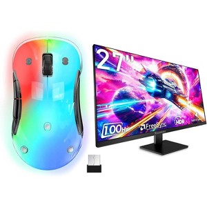 LED Wireless Mouse and 27 Inch Computer Monitor - 1 of 4