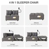 NicBex Couches for Living Room Versatile Foldable Sofa Bed Velvet Pull-out Loveseat Sofa Adjustable Back with USB Port and Swivel Phone Stand - 3 of 4