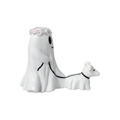 NAYSAYE Party Decoration and Accessories Ghost Walking Dog Figurine with Playful Halloween Charm for Home and Garden, Multicolor, 6.81"*3.81"*5.11"