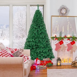 Costway Artificial PVC Christmas Tree W/Stand Holiday Season Indoor Outdoor Green - 1 of 4