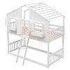Dolonm Twin over Twin House Bunk Bed with Roof,Window,Window Box, Door , with Safety Guardrails and Ladder - 2 of 4
