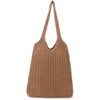 FATMOON Handmade Crochet Shoulder Bag for Women, Foldable and Lightweight Polyester Tote, Stylish & Practical Travel Purse - 2 of 4