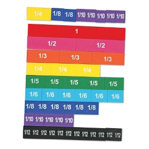 Learning Resources Magnetic Rainbow Fraction Soft Foam Magnetic Tiles 51pc Ages 6plus: Educational Teaching Aid for 1st Grade - 1 of 4