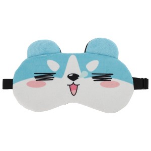 Unique Bargains Soft Cartoon Sleep Mask Squinting Eyes Blue White 1 Pc - 1 of 4