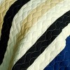Slickblue 3 PC Handmade Full/Queen Quilt Set, Reversible Vermicelli Quilted, Horizontal Stripes, 37 Color Options - 3 of 4