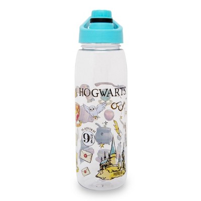 Harry Potter Hogwarts Anime Water Bottle With Screw-Top Lid Holds 28 Ounces