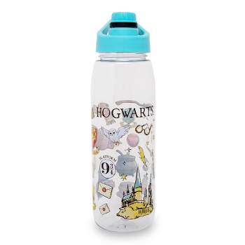 Silver Buffalo Harry Potter Hogwarts Destination Plastic Water Bottle With Twist Spout | Holds 28 Ounces