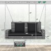 Tangkula Outdoor Porch Swing Bench, Patio Wicker Hanging Swing with Rustproof Chains & Comfortable Cushions Off White/Turquoise/Red/Black - 4 of 4