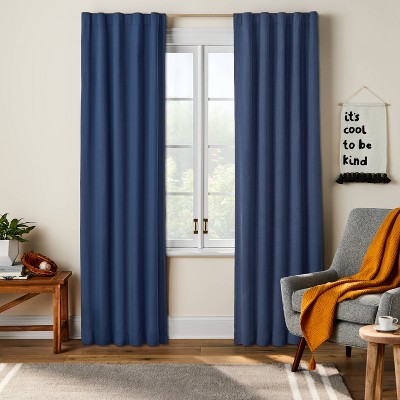 Photo 1 of 84&#34; Blackout Twill Solid Panel Navy - Pillowfort&#8482;