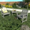 Lehigh 3pc Set with Chairs & Square Side Table - Coastal Teak - highwood: Recycled Plastic Outdoor Furniture, Fade-Resistant - image 2 of 4