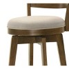 360° Swivel Counter Height Chair,Armless Chair With Ladder Back And Foot Rest,Home Office Chair With Upholstered Seat And Wood Legs-Cuddlewood - 3 of 4
