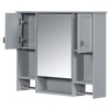 35" x 28" Modern Wall Mounted Bathroom Storage Cabinet, Bathroom Wall Cabinet with Mirror, Medicine Cabinet with Towels Bar Grey - 4 of 4