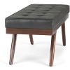 NicBex Modern Mid-Century Tufted Button Ottoman Bench with Wooden Legs,Upholstered Shoe Bench for Living Room,Bedroom,Entryway - 3 of 4