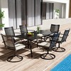 CLIHOME 8-Piece Outdoor Dining Set,Square Table With Sunshade Umbrella Hole & 360° Swivel Chairs Patio Set - 2 of 4