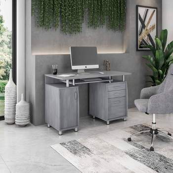 Complete Workstation Computer Desk with Storage Gray - Techni Mobili