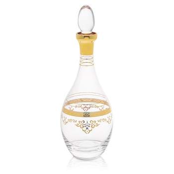 Classic Touch Wine Decanter with Rich Gold Design