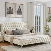 Christopher Knight Home Cresht Classic Velvet Upholstered Diamond Button-Tufted Bed with Wingback Headboard - 2 of 4