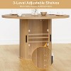 Hommpa 48" Round Dining Table with Storage - Adjustable 3-Level Shelf, Modern Farmhouse, Seats 4-6 - 4 of 4