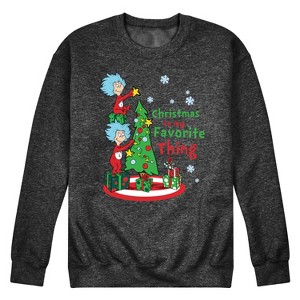 Men's - Dr. Seuss - Christmas Is A Family Thing Graphic Fleece Sweatshirt - 1 of 4
