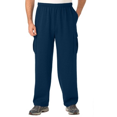 Kingsize Men's Big & Tall Fleece Cargo Sweatpants - Tall - 4xl, Blue ...