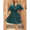 Women's Floral Dress Casual Short Sleeve Sundress Swing A Line Maxi Dresses - 4 of 4