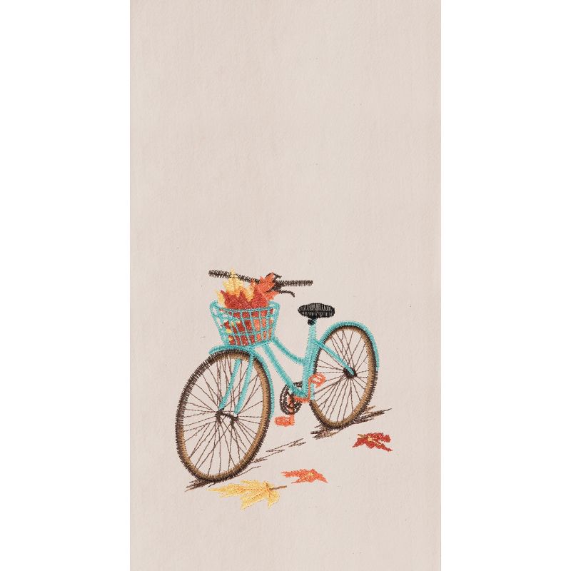 C&F Home Fall Bike Embroidered Cotton Flour Sack Kitchen Towel Dishtowel, 1 of 4