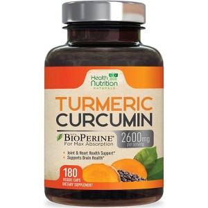 Turmeric Curcumin Extra Strength 2600mg with BioPerine Black Pepper Extract - 120 Capsules;180 Capsules - 1 of 4