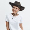 Juvolicious Cowboy Hats for Women and Men - Fluffy, Sparkly Black Cowgirl Hat with Feathers for Costume, Birthday, Party - 2 of 4