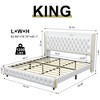 Okak Platform Bed Frame Wingback Upholstered Bed with Adjustable Height Headboard and USB Charger Music Speaker Star Projector Noise-Free - 2 of 4
