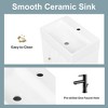 MAYEERTY 20" Bathroom Vanity Ceramic Sink Diamond Door Gold Handle Side Shelves Towel Bar MDF - 4 of 4