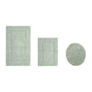 Lux Premium 100% Cotton  Ultra-Soft Tufted Solid Reversible 3 Piece Bath Rug Set, Water-Absorbent, Durable, Machine Washable Bathroom Rug - 1 of 4
