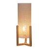 Small Oak Bedside Table Lamp – Natural Finish, 110–120V Plug-In Warm Reading Light for Bedroom, Kids’ Room or Office - 4 of 4