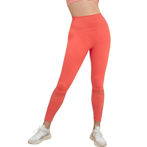 Leonisa High Waisted Legging with Double-Layered Waistband and Breathable  Mesh Cutouts - Pink L