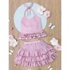 Rosewood Linen Ruffle Halter Top and Skirt Set Mia Belle Girls - 2 of 4