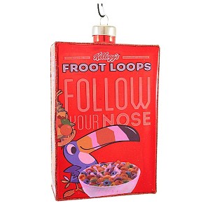 Kat + Annie 4.5 Inch Froot Loops Vintage Cereal Box Ornament Toucan Follow Your Nose Kelloggs Tree Ornaments - 1 of 3