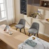 Swivel Bar Chair, with Backrest and Wooden Legs, Upholstered Fabric Bar Chair, 360 Degree Swivel Chair, for Home, Office, Bar, Coffee Shop - 3 of 4