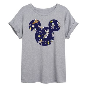 Women's - Disney - Space Pattern Oversized Graphic T-Shirt - 1 of 4