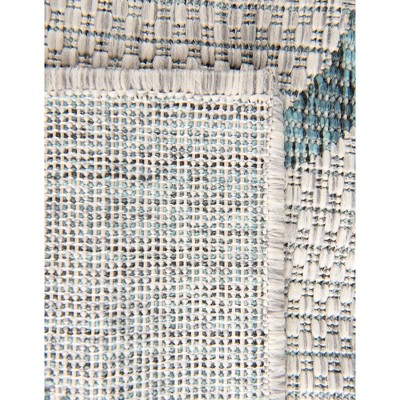 Gray Trellis Rectangular Outdoor Synthetic Area Rug