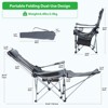 Camping Chair, Adjustable Recliner Chair with Footrest, Headrest, Cup Holder & Storage, Indoor & Outdoor Comfort - 2 of 4