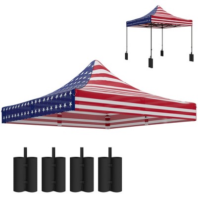 Outsunny 10' x 10' Canopy Cover with Weight Bags, UPF50+ Pop Up Canopy Replacement Top
