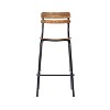 Flash Furniture 2 Pack Cyprus Commercial Grade Solid Wood Bar Stools with Metal Frames and Antique Finish - 3 of 4