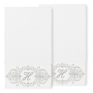 Linum Home Textiles 100% Turkish Cotton MONICA 2PC Embellished Bath Towel Set - 1 of 1