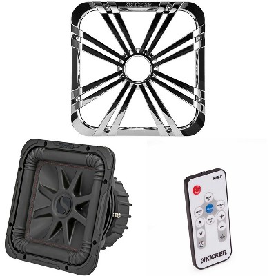 Kicker 45L7R102 L7R 10-Inch (25cm) Subwoofer, Dual Voice Coil, 2-Ohm w/ Chrome LED Grill & Remote Bundle