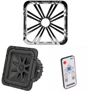 Kicker 45L7R102 L7R 10-Inch (25cm) Subwoofer, Dual Voice Coil, 2-Ohm w/ Chrome LED Grill & Remote Bundle - 1 of 4