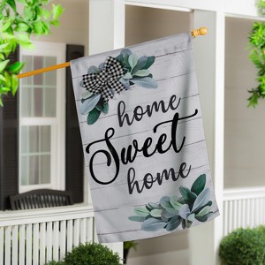 Evergreen Home Sweet Home Eucalyptus Burlap House Flag 28 x 44 Inches Outdoor Decor for Homes and Gardens - 1 of 4
