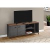 Monarch Specialties Tv Stand 60 Inch Console Media Entertainment Center Storage Cabinet Laminate Metal Grey Brown Contemporary Modern - 2 of 4