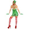 HalloweenCostumes.com Medium Women Fun Costumes Women's Green Glitter Elf Costume, Red/White/Green - 3 of 3