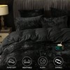 Duvet Cover Set, Queen Size, 3pcs, Ultra Soft, Breathable, Black, No Filling - 3 of 4